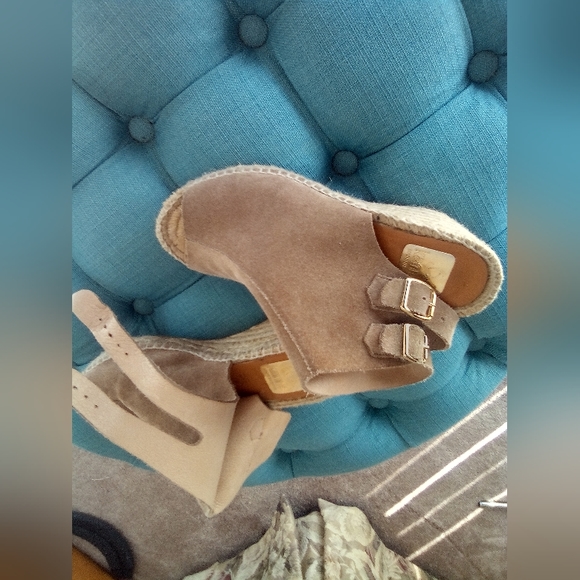 Kanna Suede Espadrille Peep Toe Wedges main image 3